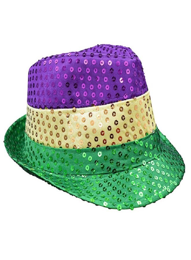 Ankelesz Mardi gras Hat Bow Tie Sequin Fedora Hat Halloween Carnival Party Cap for Kids Adults Party Favors - Image 3